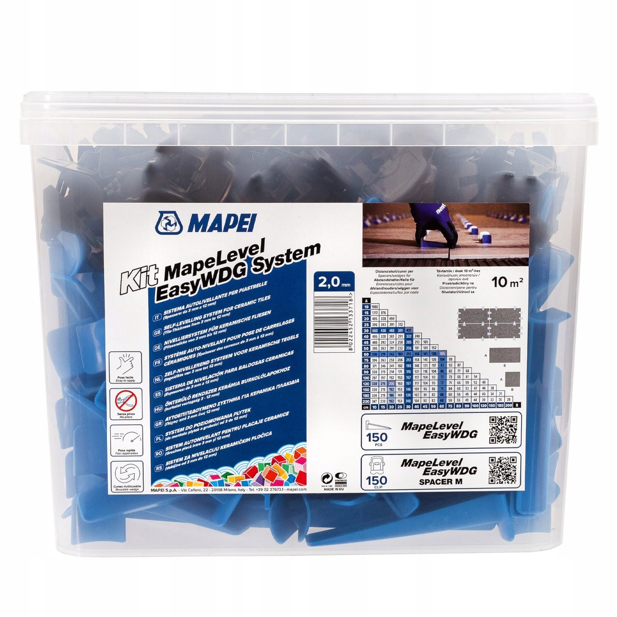 Mapei MapeLevel EasyWDG Tegel-nivelleringsset - 2 mm clips en wiggen