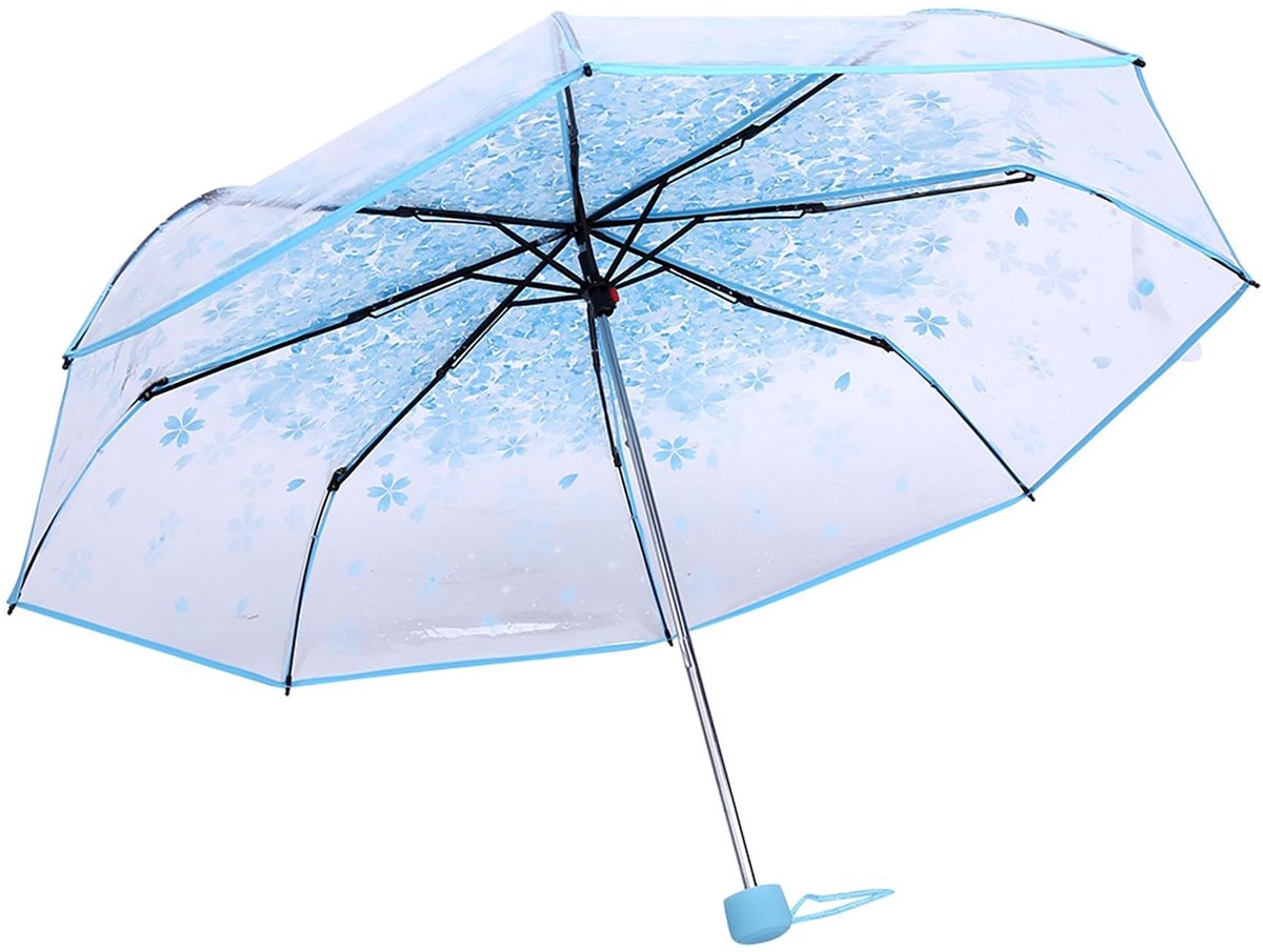 Dailygoods- Reisparaplu Transparant - Compact - Romantisch Patroon - Wind- en Regenbestendig - 4 Kleuren - Stevige Materialen - Paraplu