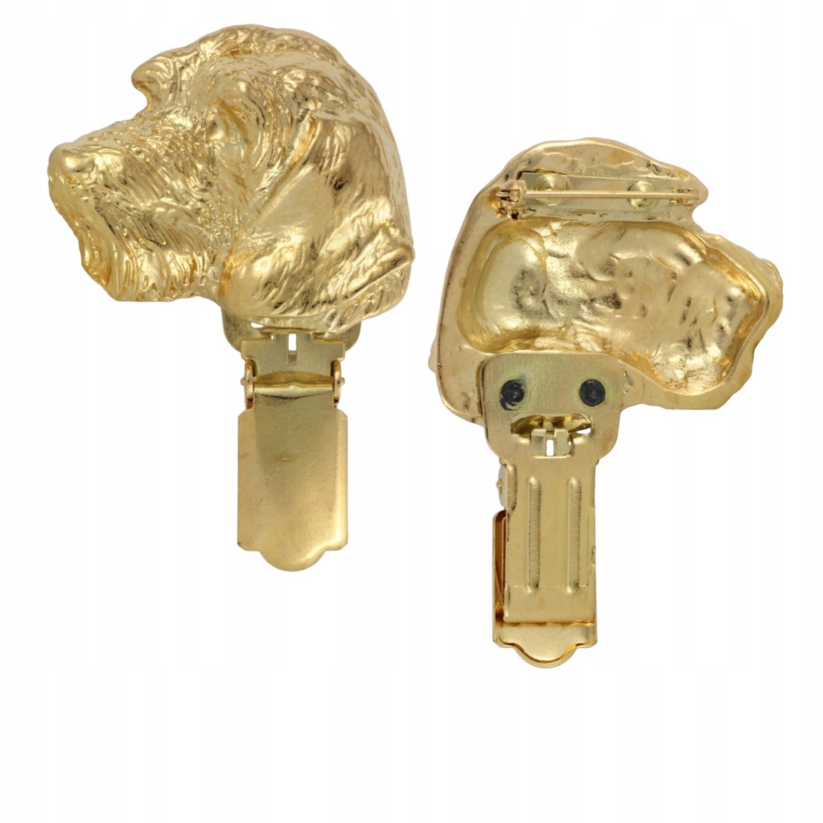 Gouden Brosche met Kortharige Dashond & Startnummerhouder