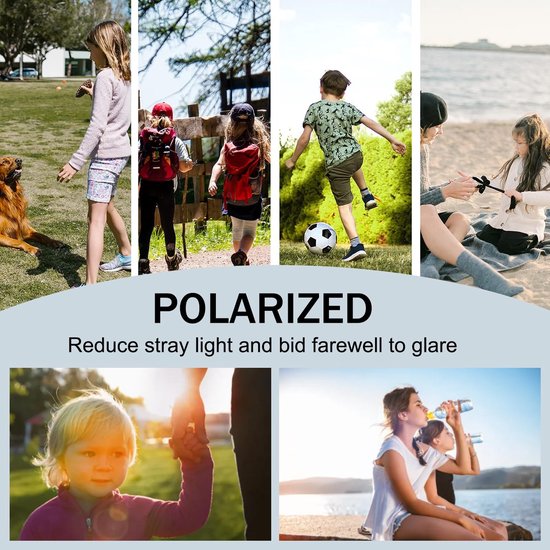 Cosensi- Kinderzonnebril UV400 - Verstelbare/afneembare banden - Opvouwbare opslag - Lichtblauw - Polariserende glazen - Comfortabele pasvorm - Zonnebril van Cosensi — afbeelding 4