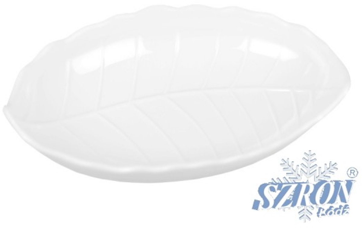 Melamine serveerschaal 'Blad' Wit 24104-W