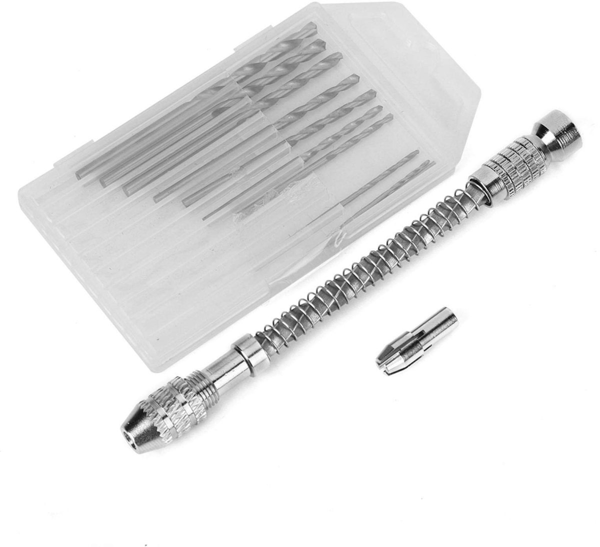 JHUBERS- Handboor Aluminium - Mini Handgedraaide Boor - 10 Boren - Houtbewerking - Modelbouw - Ergonomisch Ontwerp - Boormachine