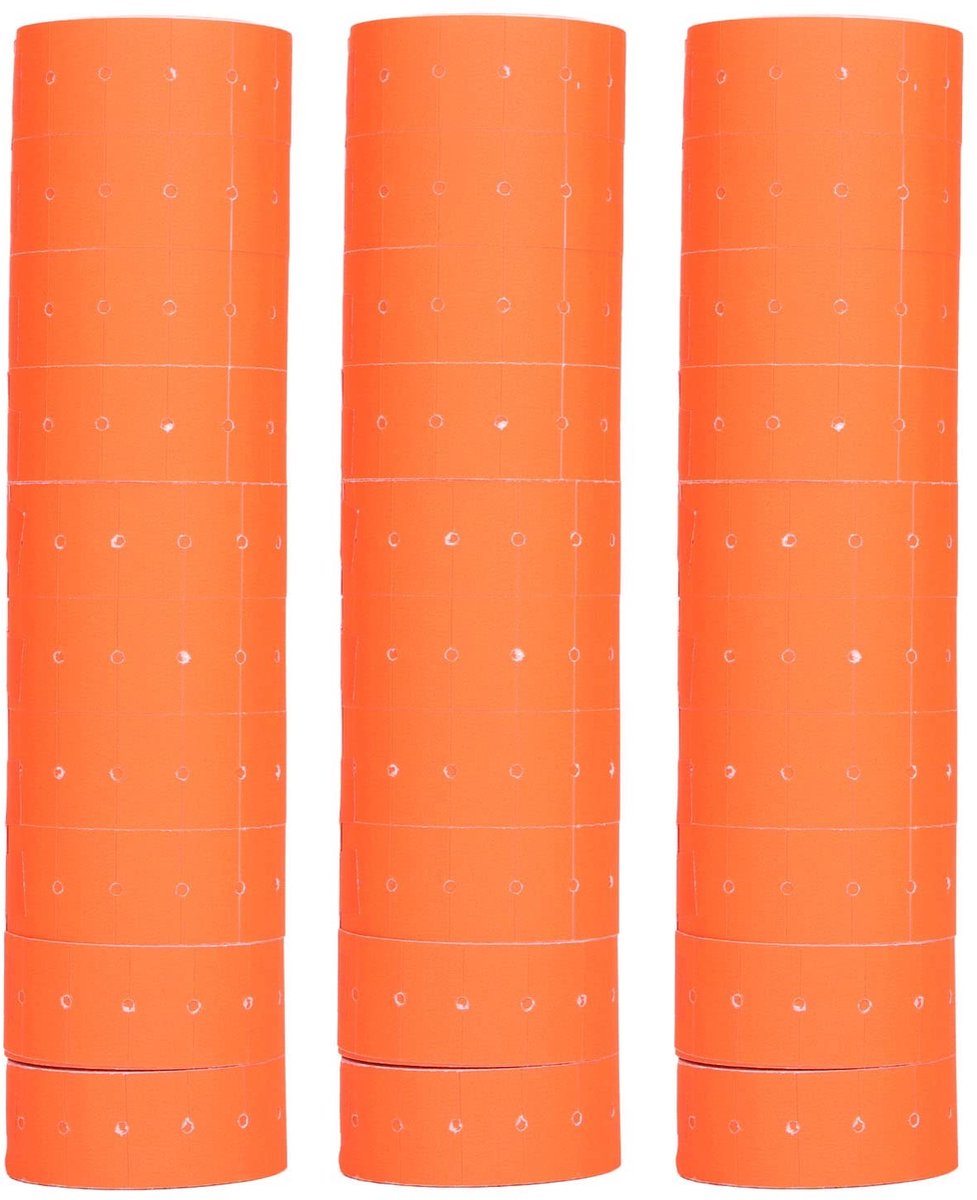 JHUBERS- Prijslabels 15000 Stuks - 30 Rollen - Fluorescerende Prijsstickers - Etiketten voor Mx-5500 - Papierformaat 21x12mm - Geschikt voor Prijsmarker