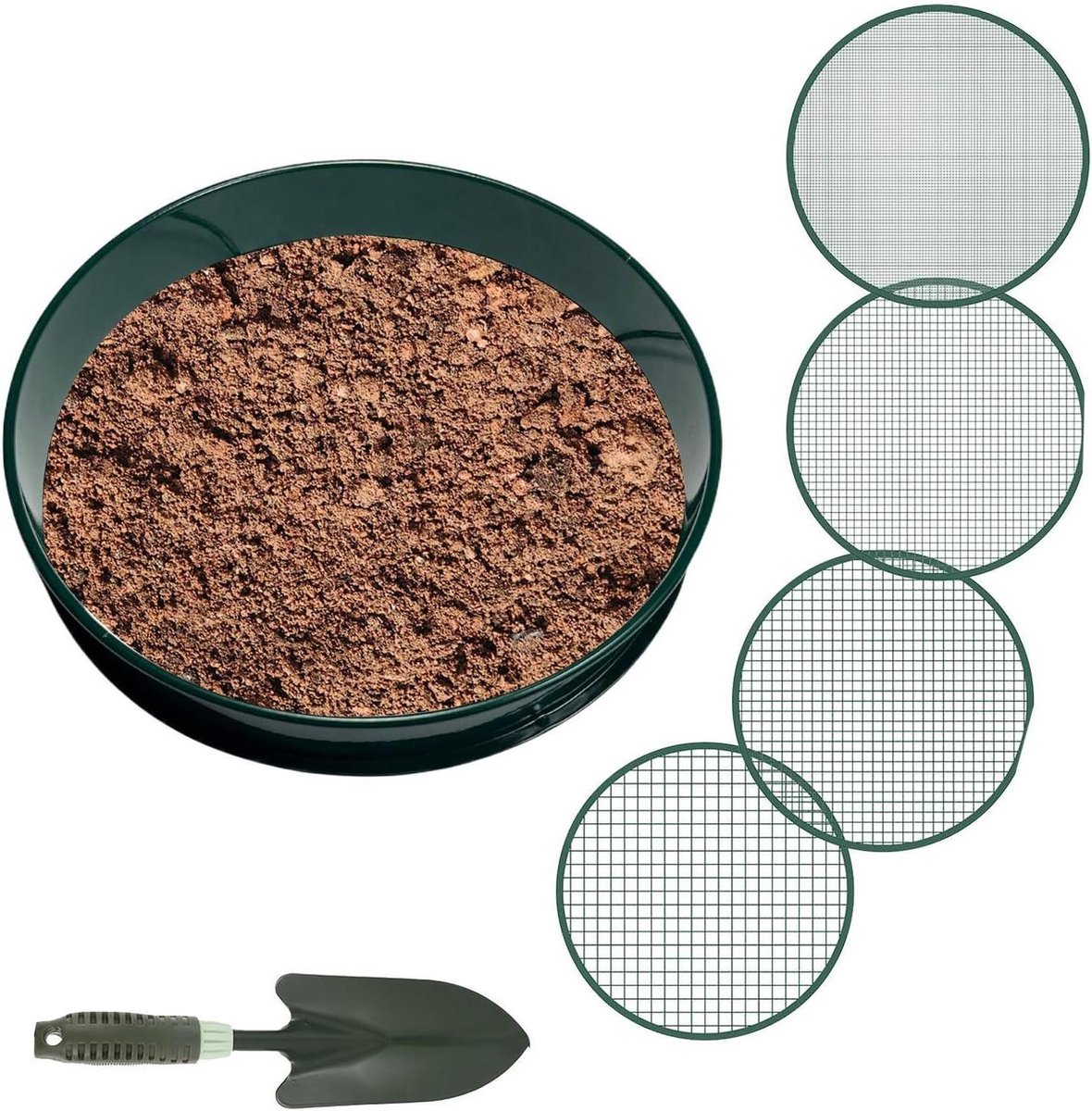 Vloerzeef Tuinzeef - Bodemzeef Compostzeef - Tuinaarde Ziften - Roestvrij Verzinkt IJzer - 30 cm Diameter - Zilverkleurig