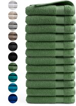 Serviettes DoubleDry 50 x 100 - lot de 12 - Qualité hôtel 500 g/m2 - 12x Vert