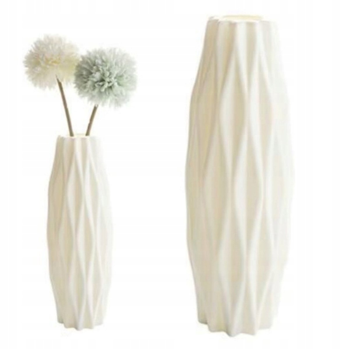 Wit Smal Kunststof Vaas - Scandinavisch Design voor Huis & Tuin