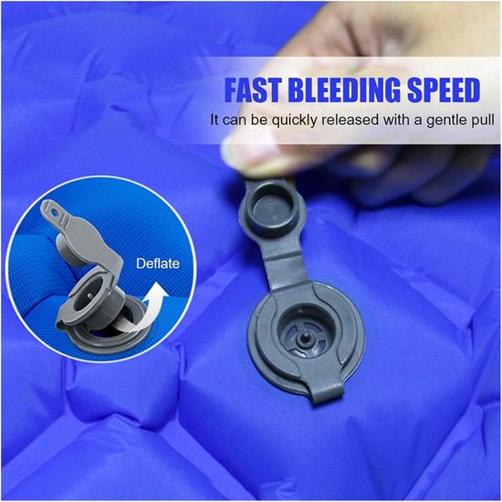 Slaapmat Outdoor - Luchtbed Kamperen - Reizen en Vrije Tijd - Geïntegreerde Pomp - 200x70x6cm - Donkerblauw — afbeelding 2