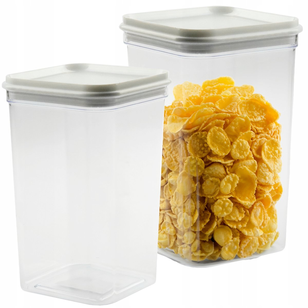 Vierkante Plastic Voedselcontainer met Deksel - 1,3L