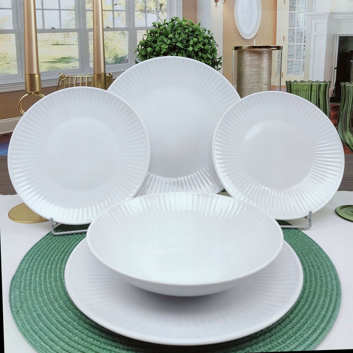 Chodzież Dalia Wit 54-delig Servies voor 18 Personen