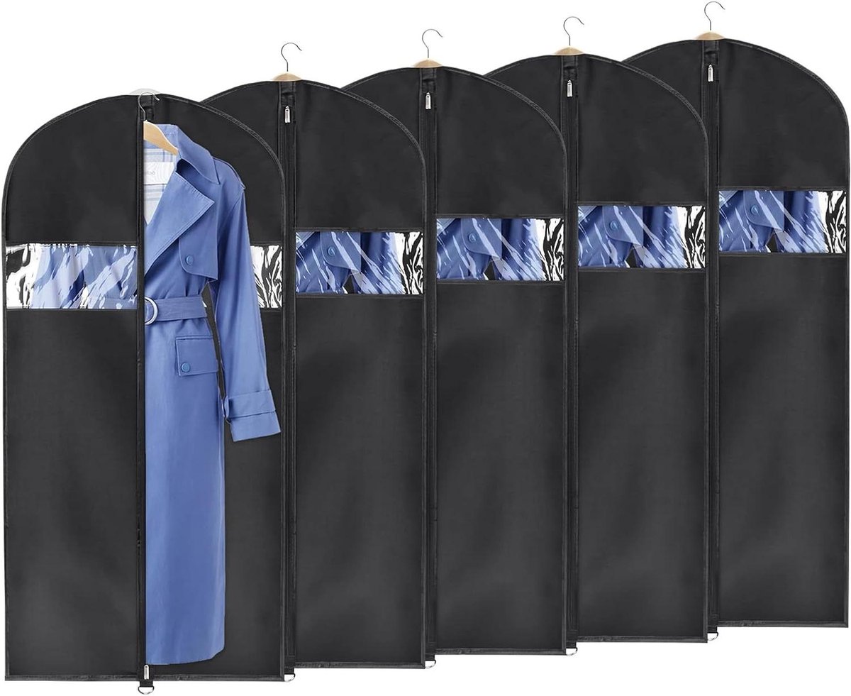 Kledinghoezen Set - Kleding Beschermers - Kleding Opbergen - Ademend Materiaal - 5 Stuks 127 cm - Grijs