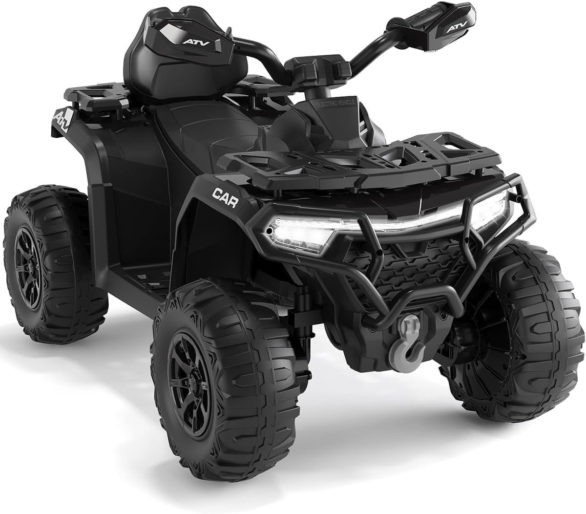 Triumpunpre - Elektrische Kinderquad 12V - Terreinwagen 4-Wiel - 2 Motoren - Afstandsbediening & Bluetooth (Zwart)