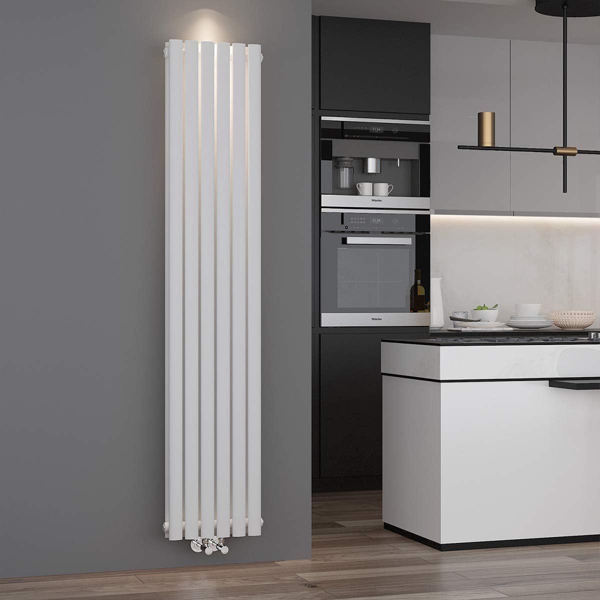 Paneelradiator Buis - Verticale Radiator - Ruimte Verwarmen - Hoge Warmteafgifte - 1800 x 354 mm - Wit