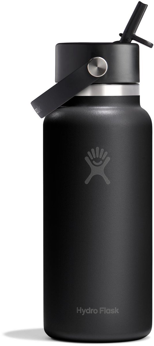 Hydro Flask Wide Mouth Flex Straw Cap Drinkfles (946 ml) - Black