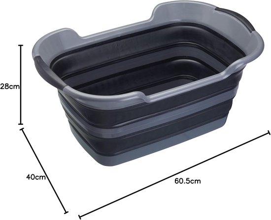 Kledingmand Opvouwbaar - Wasmand Grote - Ruimte Besparen - Compact Plat - 70 Liter - Grijs Zwart — afbeelding 2