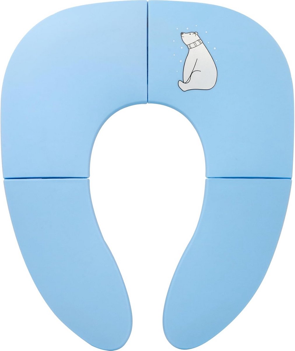 Opvouwbaar reispotje - Potjestraining Zindelijkheid - Zindelijkheidstraining Onderweg - 8 Antislip Zuignappen - 345 x 29 cm - Blauw