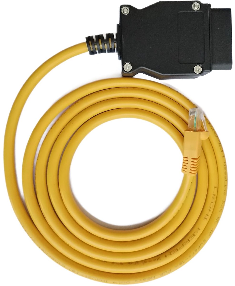 OBD2 Ethernet Kabel - RJ45 Diagnose Adapter - Auto Codering - Voor F G Series - 2 Meter - Geel