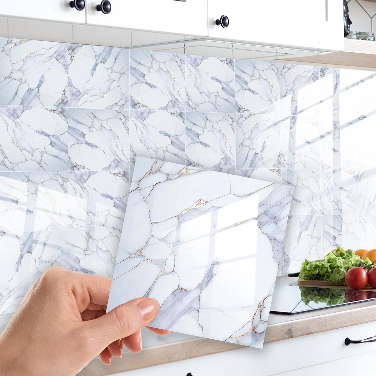 Wandtegels Keuken - Zelfklevende Tegels - Muur Decoratie - Peel-and-stick Oplossing - 15 x