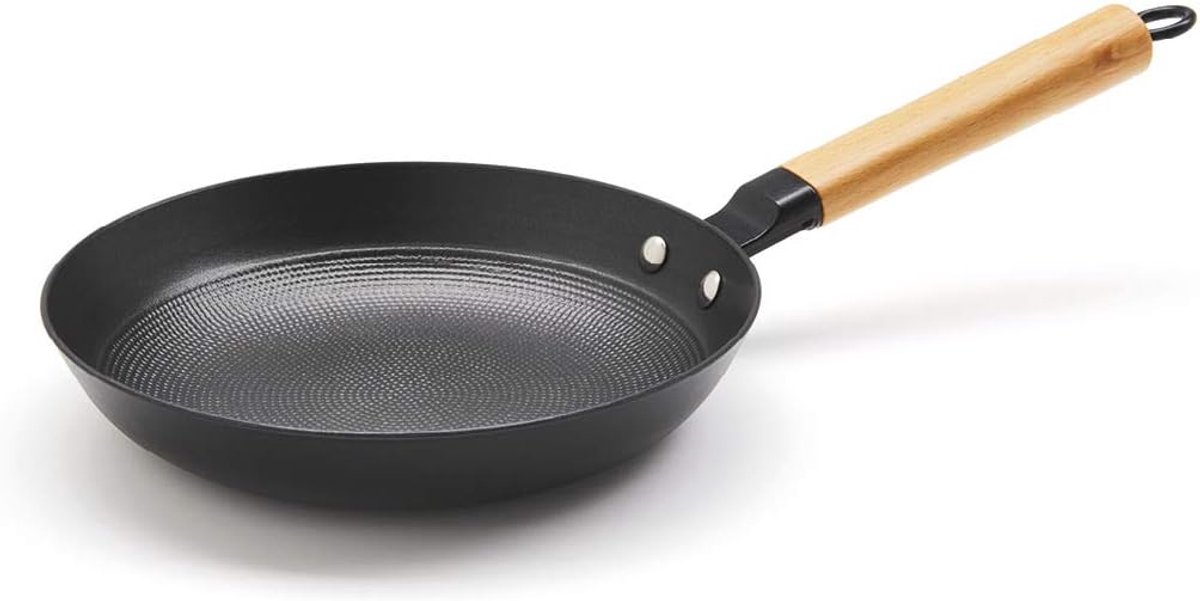 Koekenpan Gietijzer Koekenpan Ultralicht Dagelijks Koken Honingraat Antiaanbaklaag 24 cm Zwart