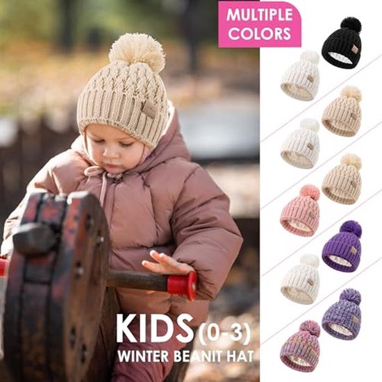 Baby Mutsjes - Winter Mutsjes - Warm Houden - Fleece Gevoerd - 2-Pack - Meisjes — afbeelding 2