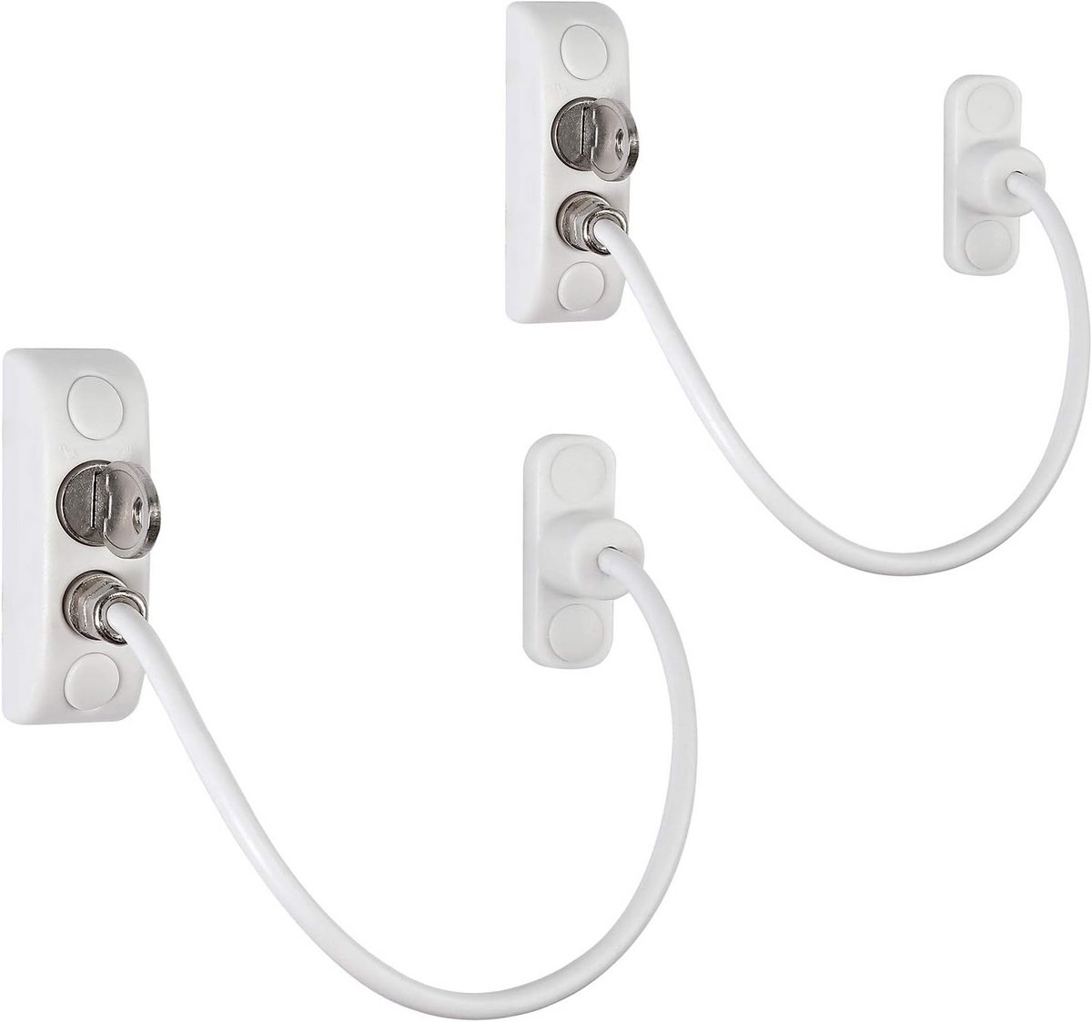 Raambeveiligingsslot - Kinderslot Kabel - Veiligheid Thuis - Verstelbare Kabel - 2 Stuks - Wit