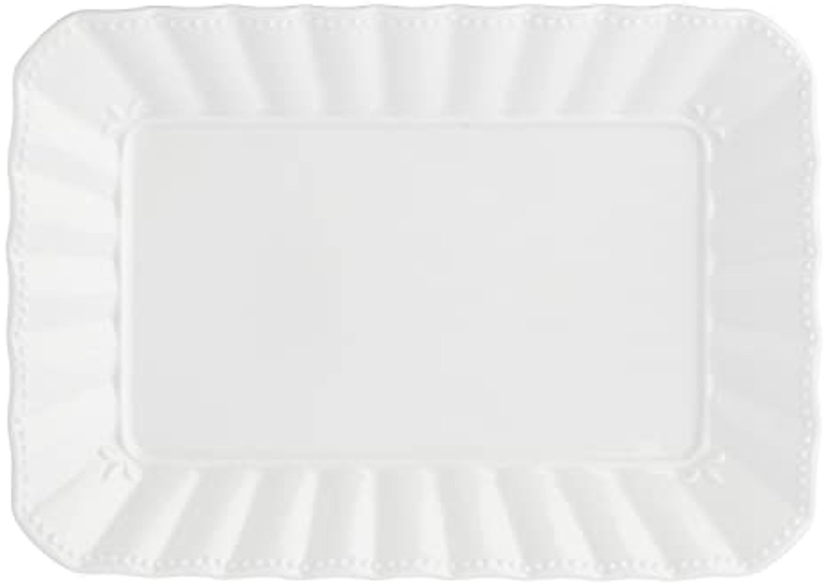 Gebak Geschenkdoos - Porseleinen Schaal - Cadeau Presenteren - Innovatief Design - 12 x 12 x 3 cm - Wit