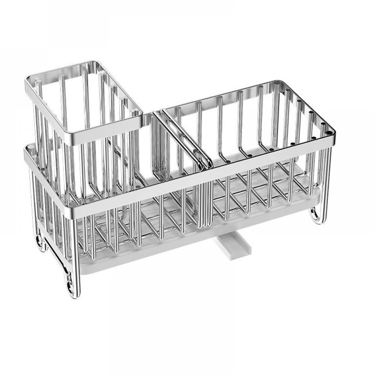 Sink Caddy - Spons Houder Keuken - Roestvrij Staal Drain Rack - 1 Stuk - Zilver