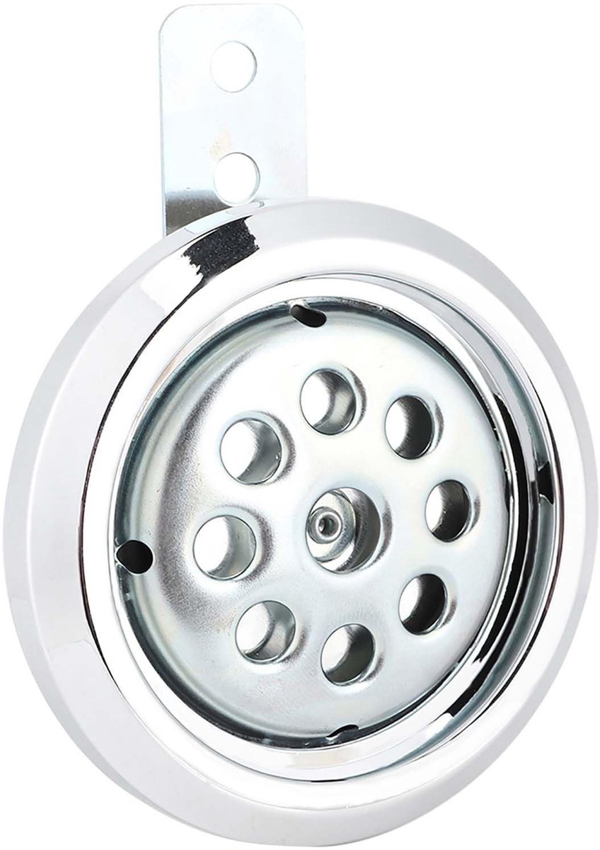 Dailygoods- Motorhoorn 110dB - Waterdicht - Universele Montage - Volledig Metaal - Honingraat Chrome Deksel - Duurzaam ontwerp - Toeter