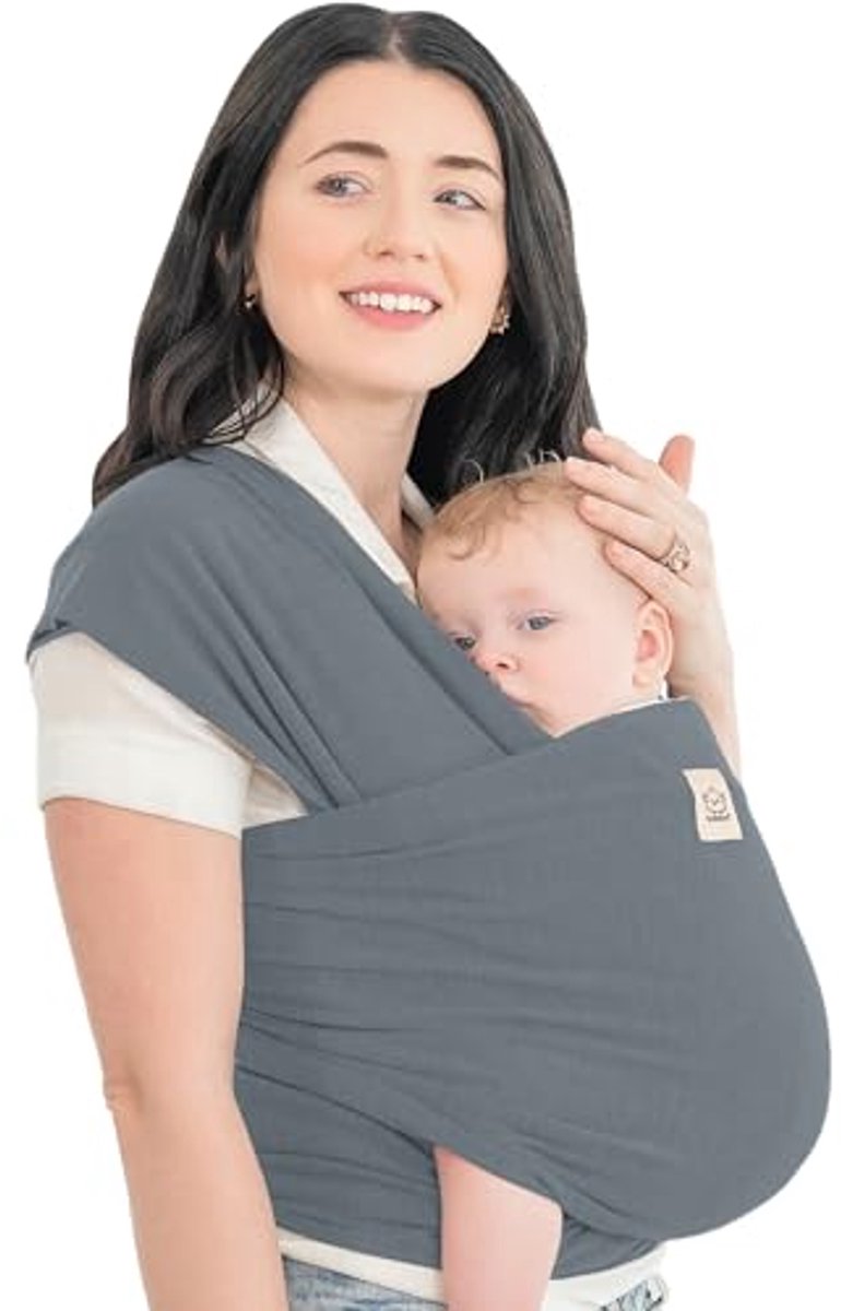 Baby Draagdoek - Draagzak Baby - Baby Dichtbij - Ergonomische Steun - Vanaf Geboorte - Grijs