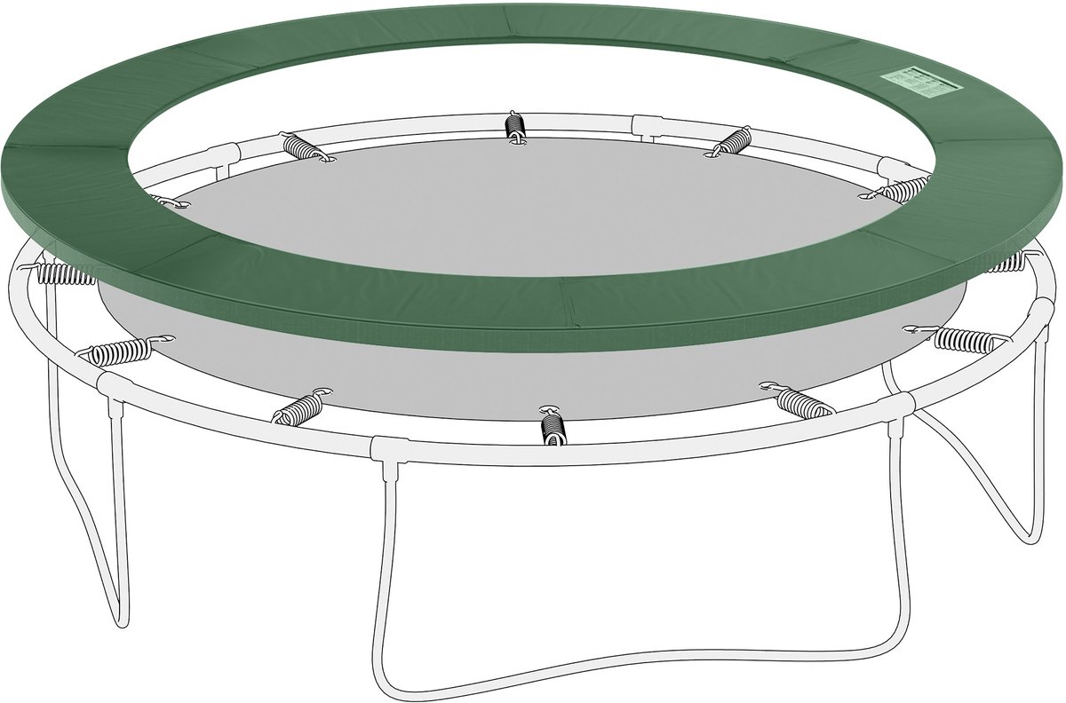 1 stuk - vouwbare, draagbare trampolinekap - Ø 305 x 1,5 cm - gemaakt van PE-plastic en groen EPE-foam
