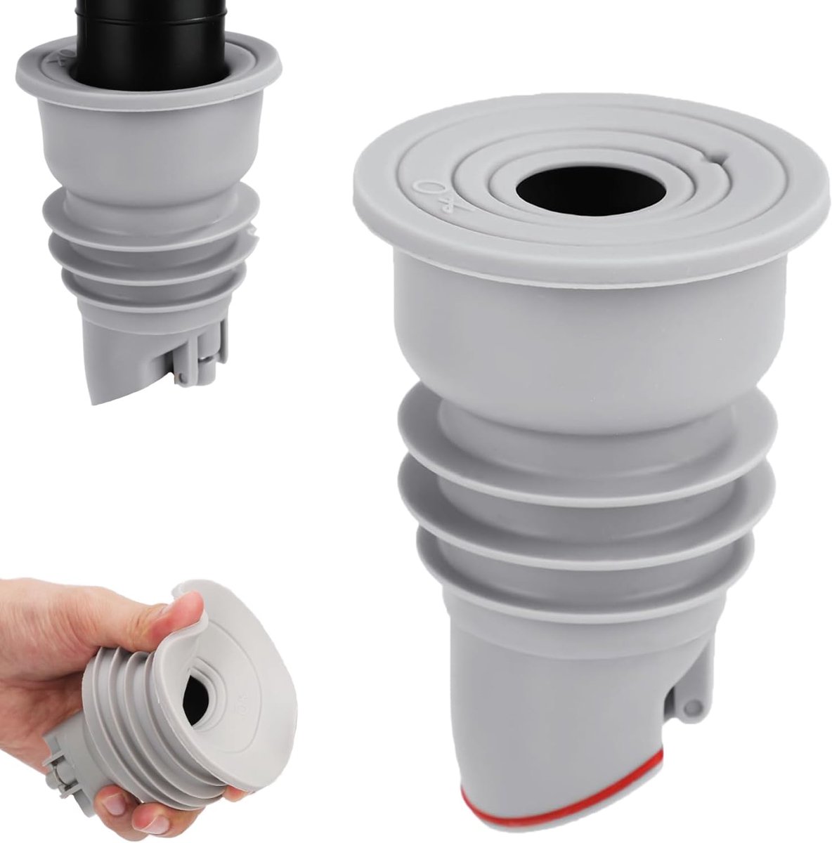 Afvoerstop - Afvoerplug - Geurcontrole - Universele pasvorm - 3.0 x 2.1 cm - Grijs