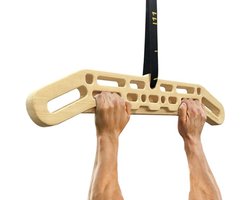 Draagbare Hangboard - Klimtrainer Vingerkracht - Krachttraining Binnen - Variabele Grepen - 80 cm Lengte - Houtkleur