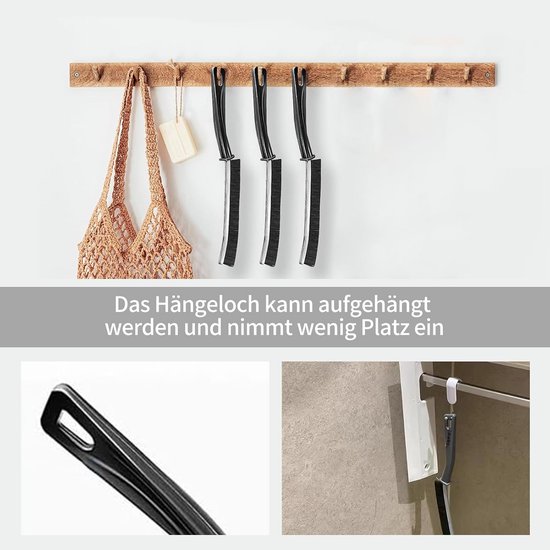 Voegenreinigingsborstel - Harde borstels - Spleten reinigen - Ergonomische grip - 235 cm - Blauw wit — afbeelding 3