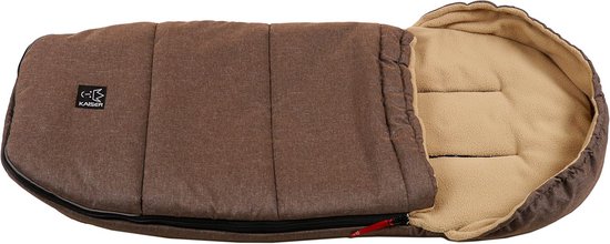 Kinderwagen Voetenzak - Baby deken - Baby warm houden - Waterafstotende buitenstof - 72 x 45 cm - Bruin melange — afbeelding 4