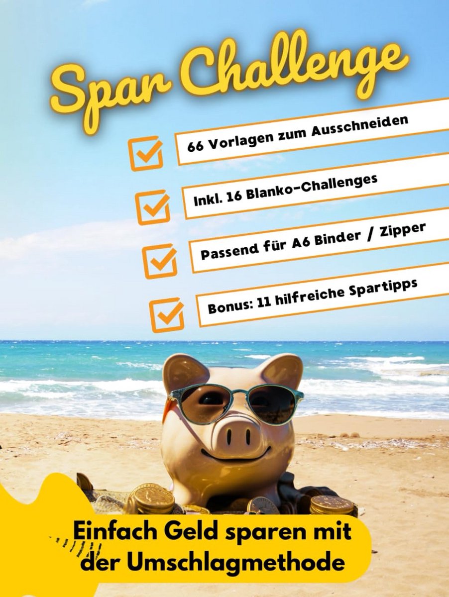 Spaarchallenges Boek - Budget Planner - Geld Besparen - 66 Uitdagingen - A6 Formaat - Gekleurd