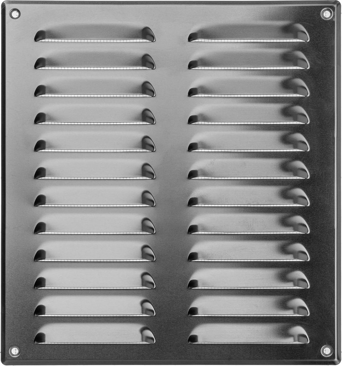 Ventilatierooster Metaal - Afvoerrooster Insectenwering - Frisse Lucht - Weerbestendig Ontwerp - 260x280mm - Aluminium
