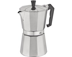 Espressomachine - Koffiezetapparaat - Authentieke Espresso - Geschikt voor alle fornuizen - 17 x 20 x 17 cm - Zilver