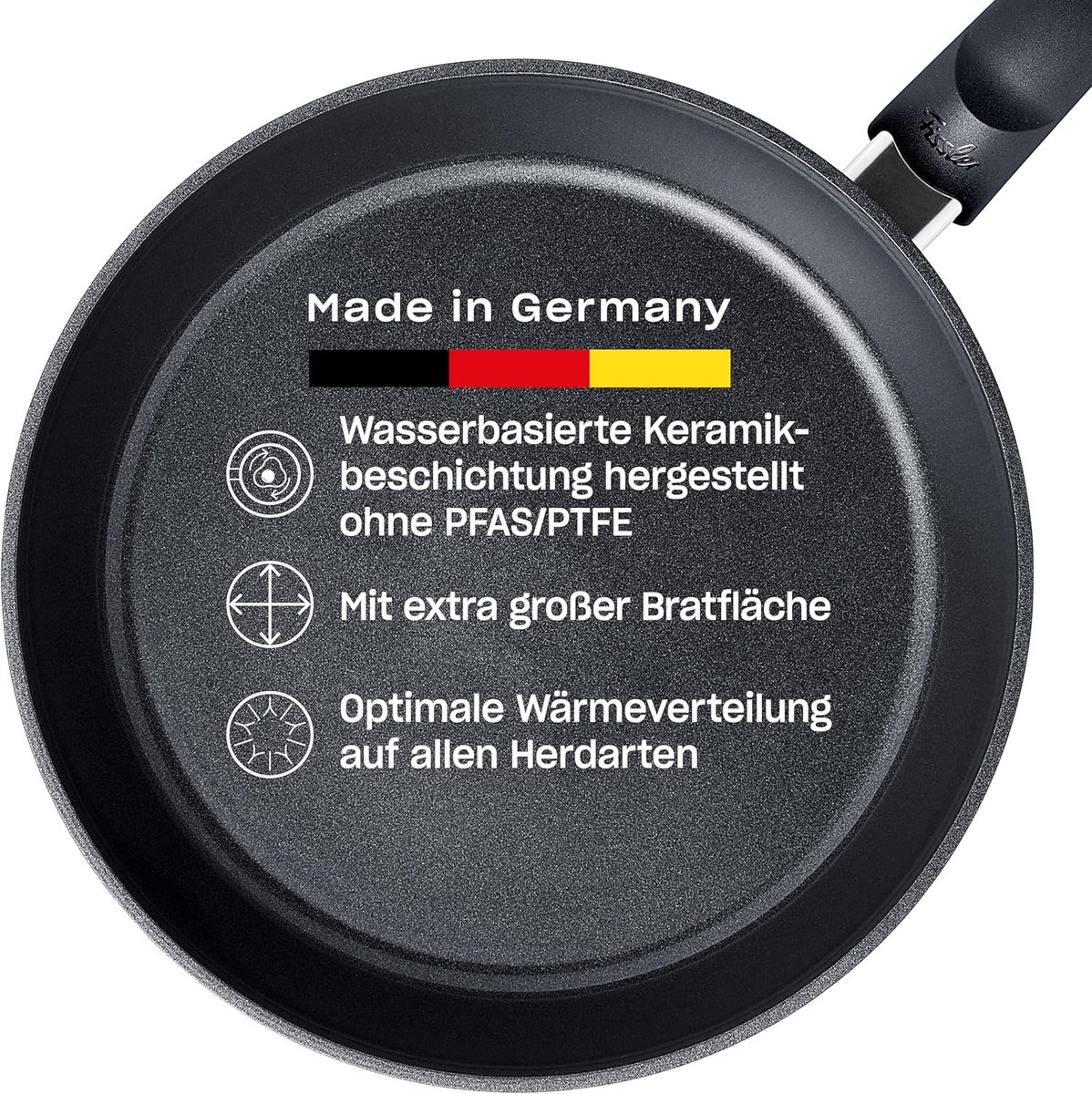 Keramische Pan - Koekenpan Casserole - Gezond Bakken - PFAS/PTFE Vrij - 24 cm - Zwart