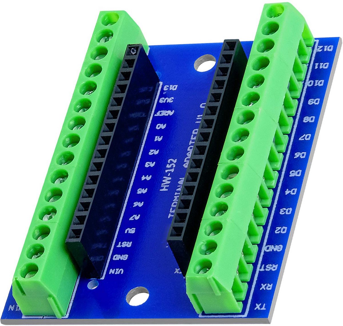Terminal Adapter Board - Module Board - Snel Prototypen - Geen Solderen Nodig - 5.4 x 5.4 cm - Groen