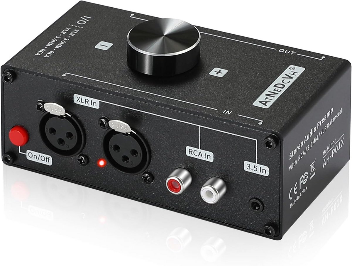Audio Voorversterker - Signaal Converter - Geluid Kwaliteit Verbeteren - Meerdere Ingangen Uitgangen - 128 x 61 x 48 mm