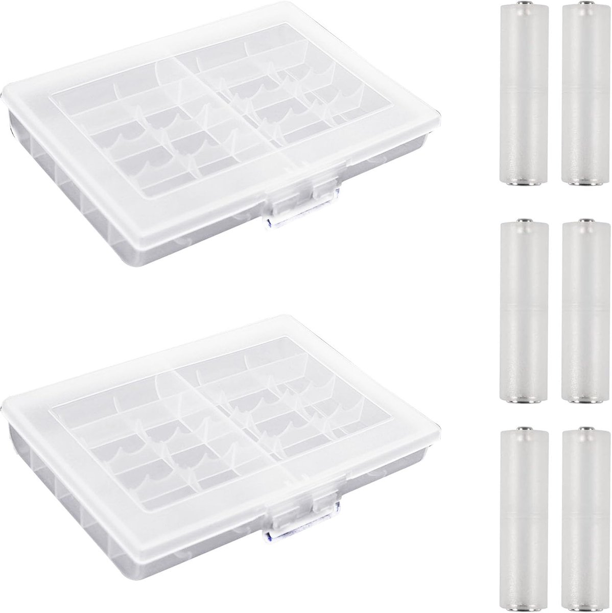 Batterij Adapters - Converter Set - Apparaten Voeden - Verstelbare Polarity - 6 Stuks - Transparant