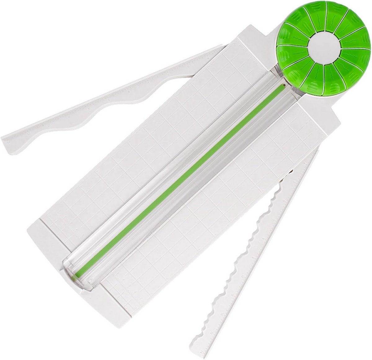 Papier Snijder - Snijapparaat - Hobby Projecten - 12 Vormen - 46 cm Lengte - Wit Groen