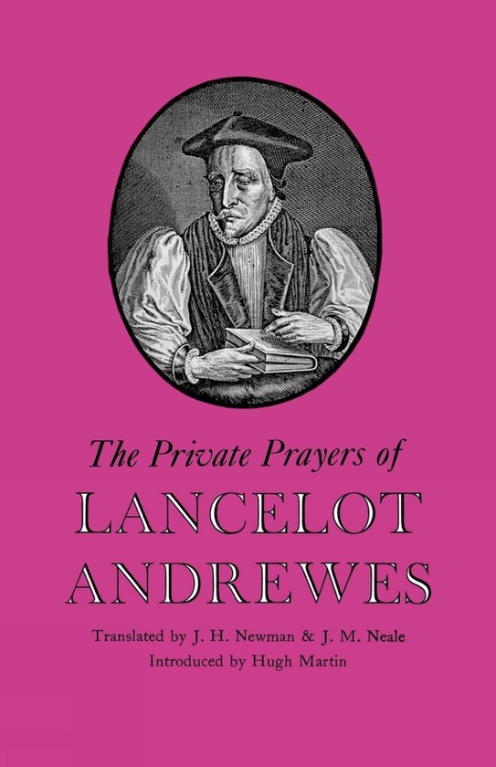 Portret van Lancelot Andrewes in een ovaal met de titel 'The Private Prayers of Lancelot Andrewes'.