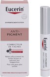 Doos met Eucerin Anti-Pigment Spot Corrector, met de tekst "HYPERPIGMENTATION ANTI-PIGMENT CORRECTEUR DE TACHES THIAMIDOL BREVETÉ".
