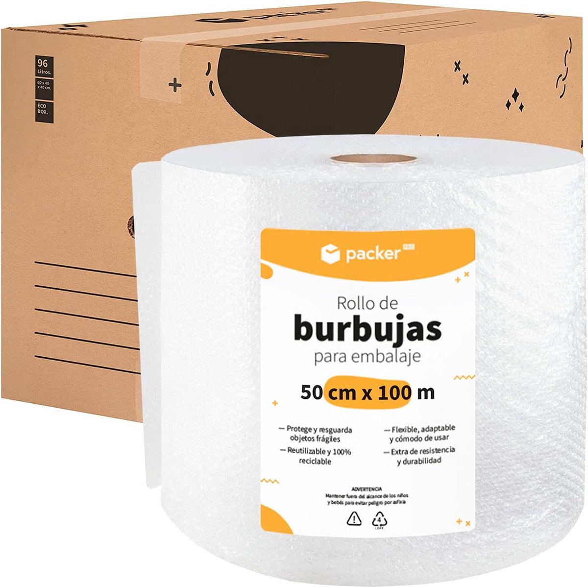 Opbergdozen Set - Verhuisdozen Opslag - Spullen Verhuizen - Zeer Robuust Karton - 10 Stuks 60cm - Wit