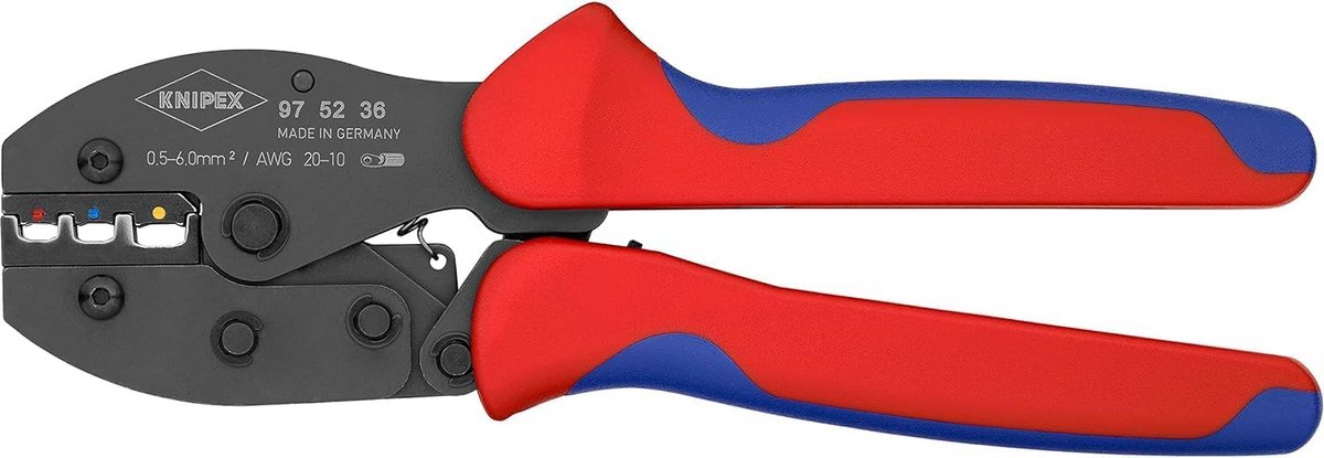 Krimptang - Precisie tang - Elektrische installaties - Gekalibreerde krimpdruk - 220 mm - Multicolor