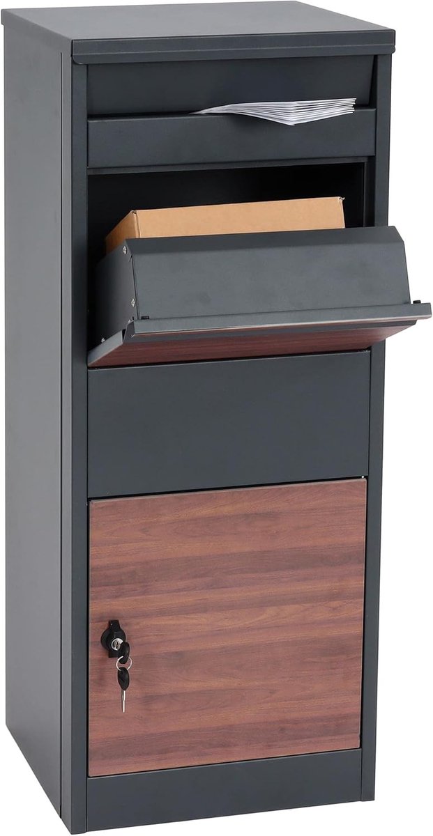 Pakketkast Brievenbus - Grote Pakketbox - Veilige Post Ontvangen - Drievoudige Beveiliging - 102 x 38 x 41 cm