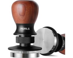 Espresso Tamper - Koffie Aanstamper - Perfecte Espresso Maken - Verstelbare Diepte - 53.3mm - Walnoot Hout