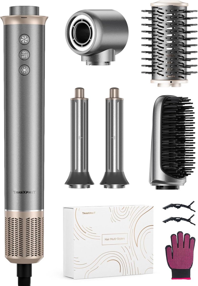 Haarstyler 5-in-1 - Multistyler Föhn - Haar Stylen - Hoge Snelheid Motor - 48 x 255 cm - Zwart