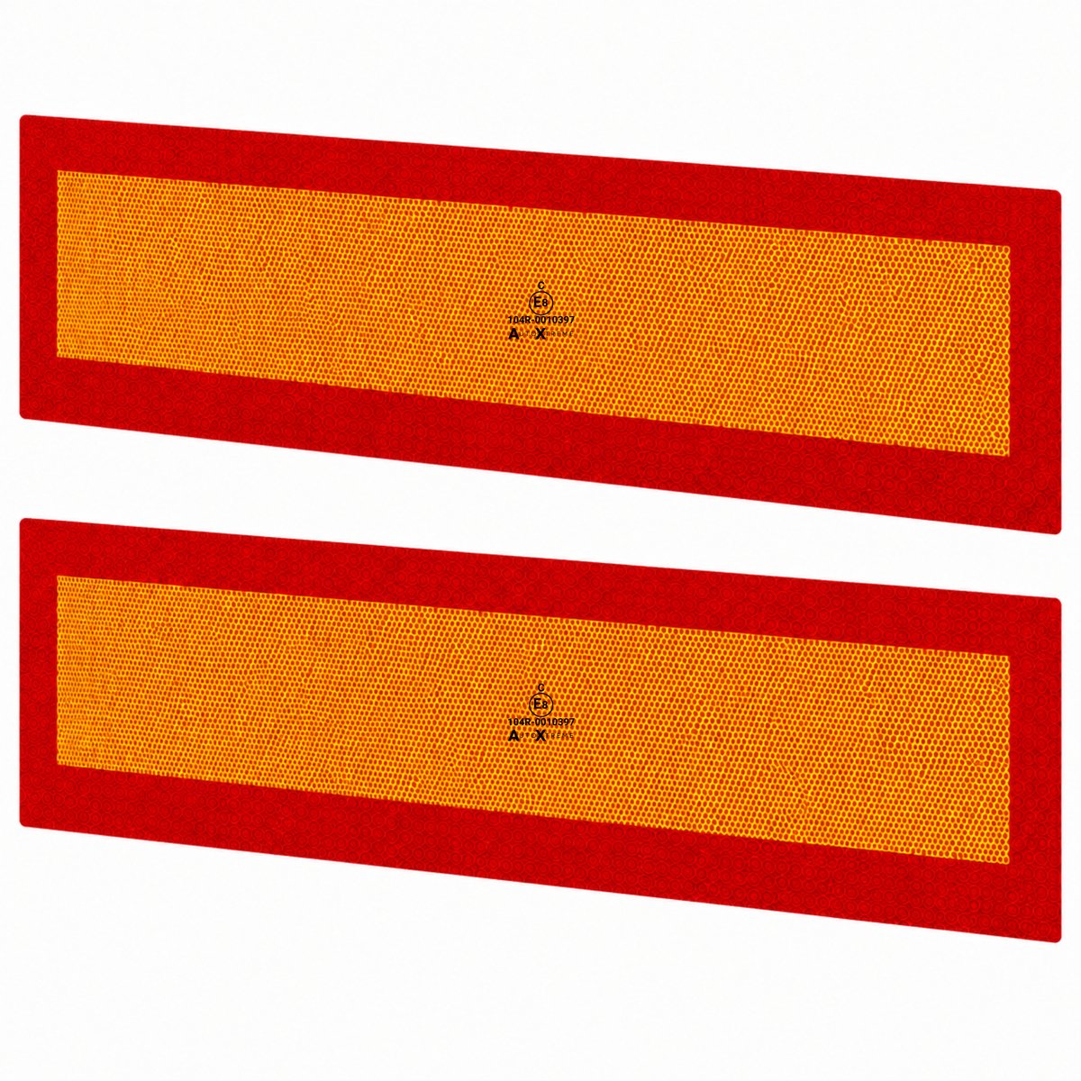AutoXtreme ECE-70 Reflectorsticker – Set van 2 – 565x195mm – Permanent Zelfklevend – E8-gecertificeerd – Vrachtwagen & Caravan