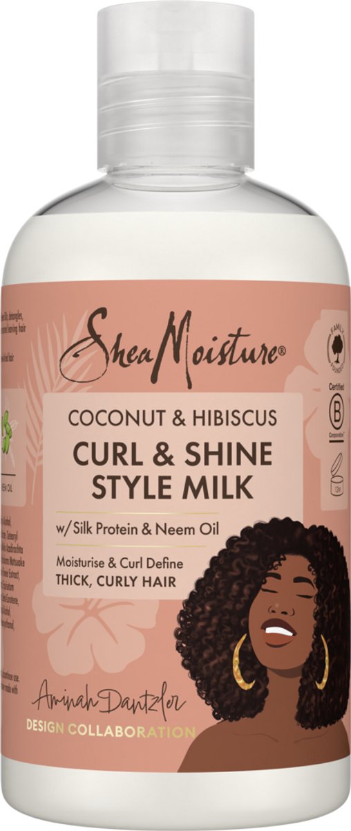 SheaMoisture Curl & Shine Style Milk - Coconut & Hibiscus - zonder sulfaten en siliconen - 254 ml